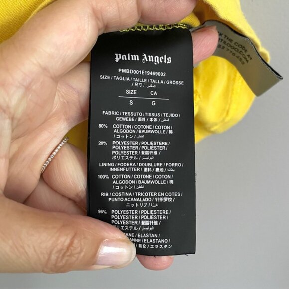 Palm Angels Yellow PXP Palm Patch T-shirt - Small, Authentic 🇮🇹 - Picture 10 of 16